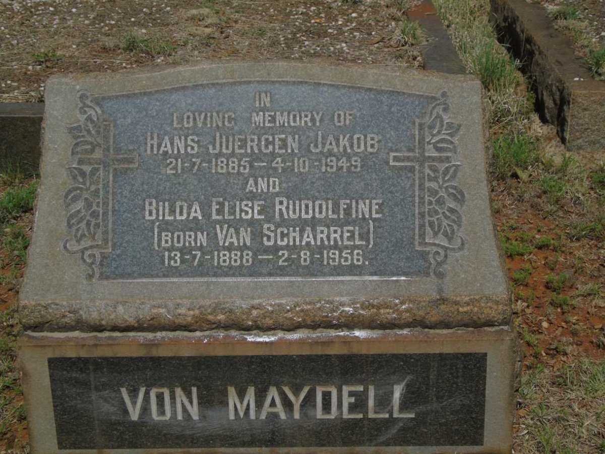 MAYDELL Hans Juergen Jakob, von 1885-1949 & Bilda Elise Rudolfine VAN SCHARREL 1888-1956