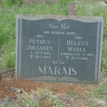 MARAIS Petrus Johannes 1859-1945 &amp; Helena Maria MERRELLS 1863-1950