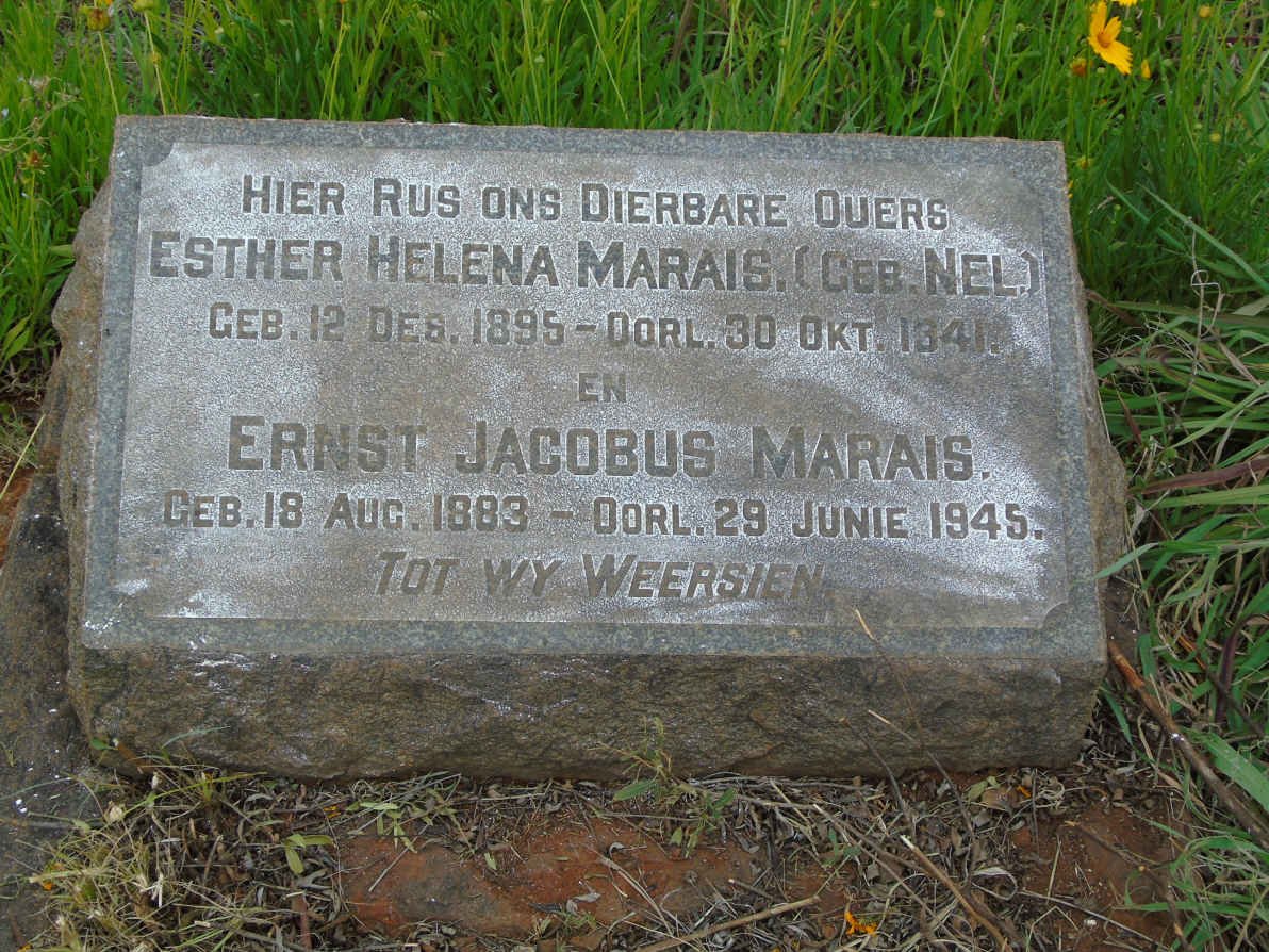 MARAIS Ernst Jacobus 1883-1945 &amp; Esther Helena NEL 1895-1941