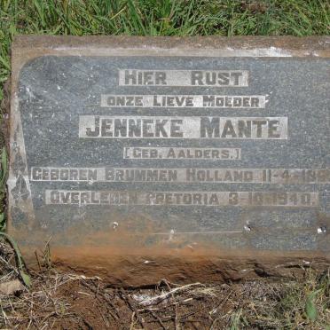 MANTE Jenneke nee AALDERS 1862-1940
