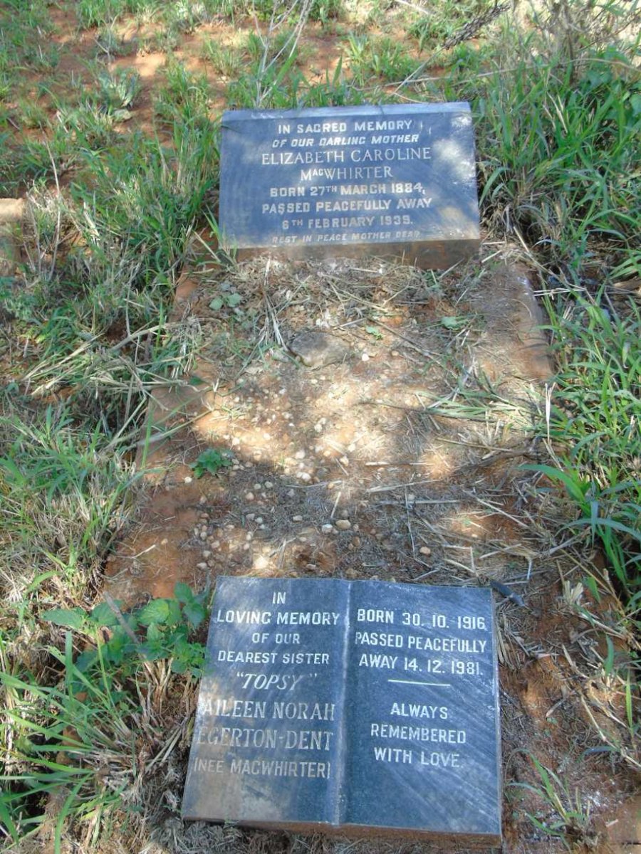 MACWHIRTER Elizabeth Caroline 1884-1939 :: EGERTON-DENT Aileen Norah nee MACWHIRTER 1916-1981