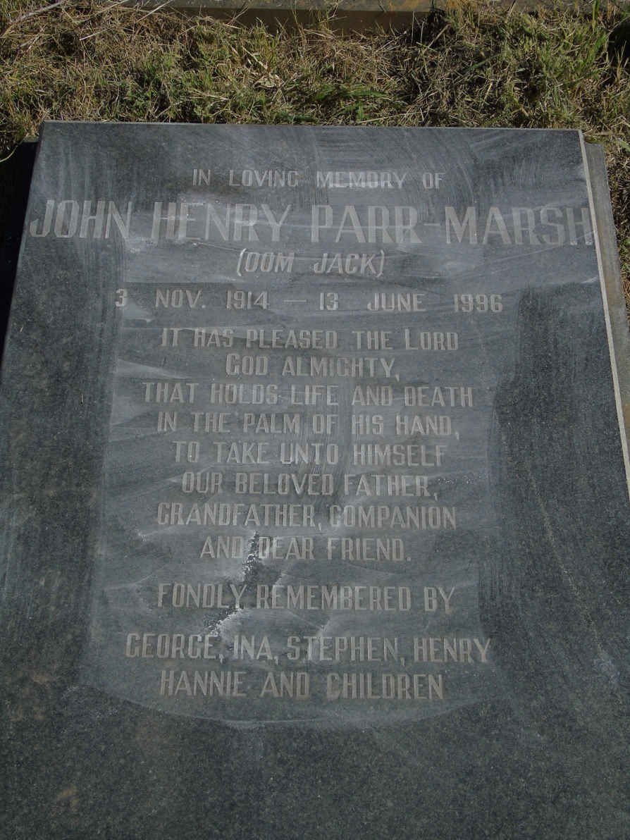 MARSH John Henry, PARR- 1914-1996