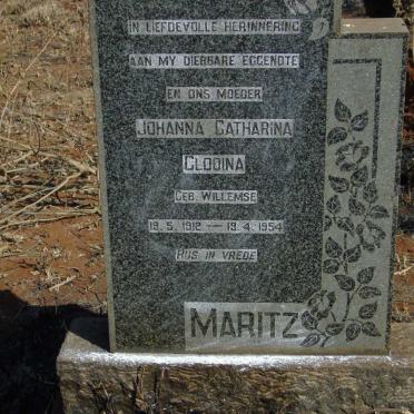 MARITZ Johanna Catharina Glodina nee WILLEMSE 1912-1954
