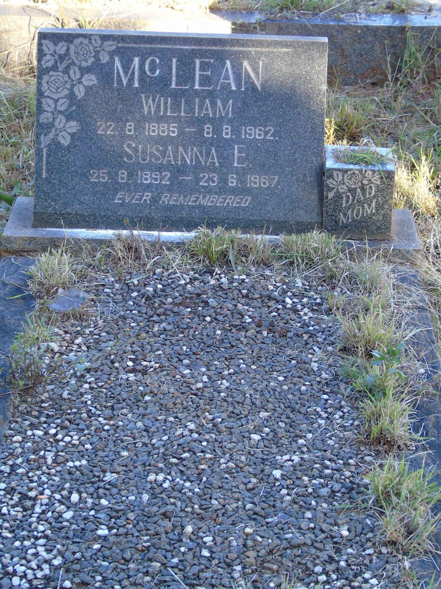 McLEAN William 1885-1962 &amp; Susanna E. 1892-1967
