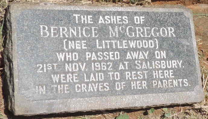 MCGREGOR Bernice nee LITTLEWOOD -1962