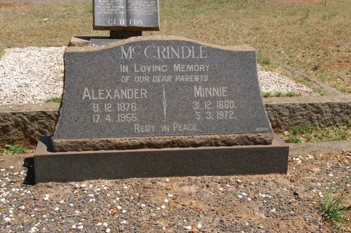 McGRINDLE Alexander 1876-1955 &amp; Minnie 1880-1972