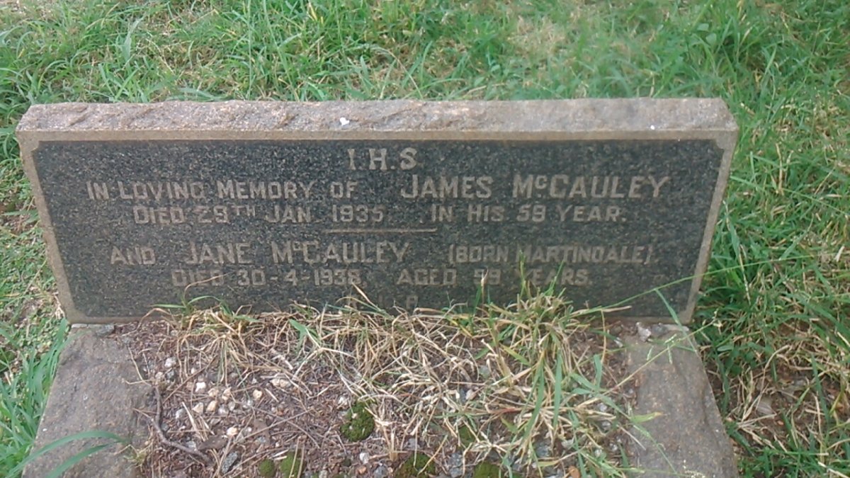 McCAULEY James -1935 &amp; Jane MARTINDALE -1938