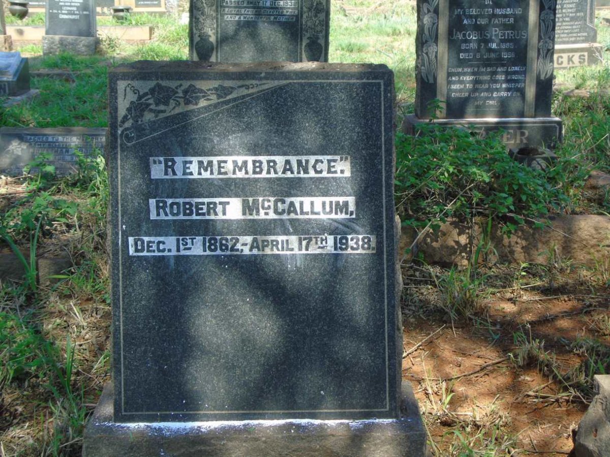 MCCALLUM Robert 1862-1938