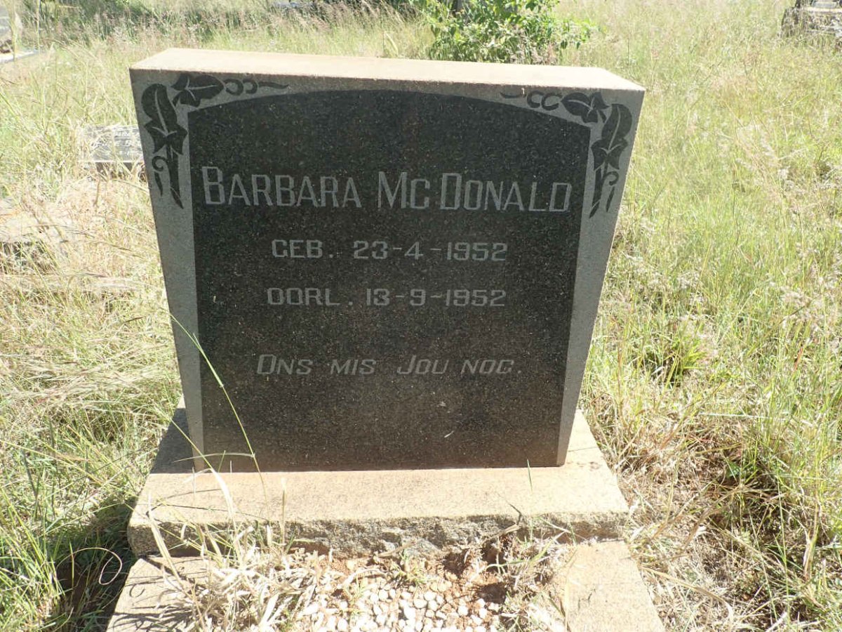MCDONALD Barbara 1952-1952