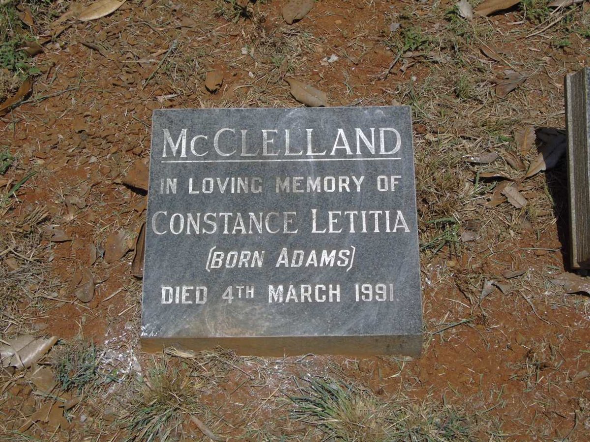 McCLELLAND Constance Letitia nee ADAMS -1991