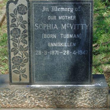 MCVITTY Sophia ENNISKILLEN nee TUBMAN 1871-1947