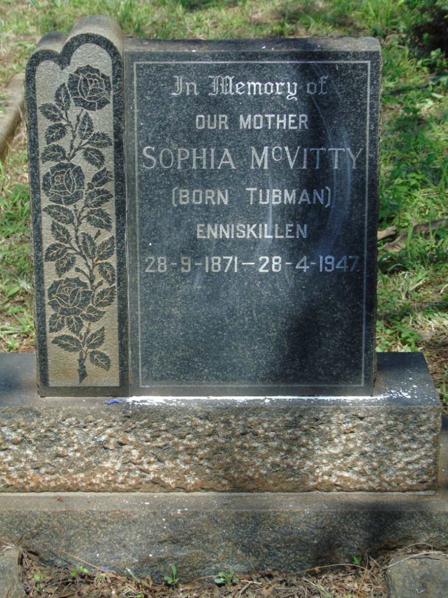 MCVITTY Sophia ENNISKILLEN nee TUBMAN 1871-1947
