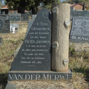 MERWE Pieter Johannes, van der 1922-1961