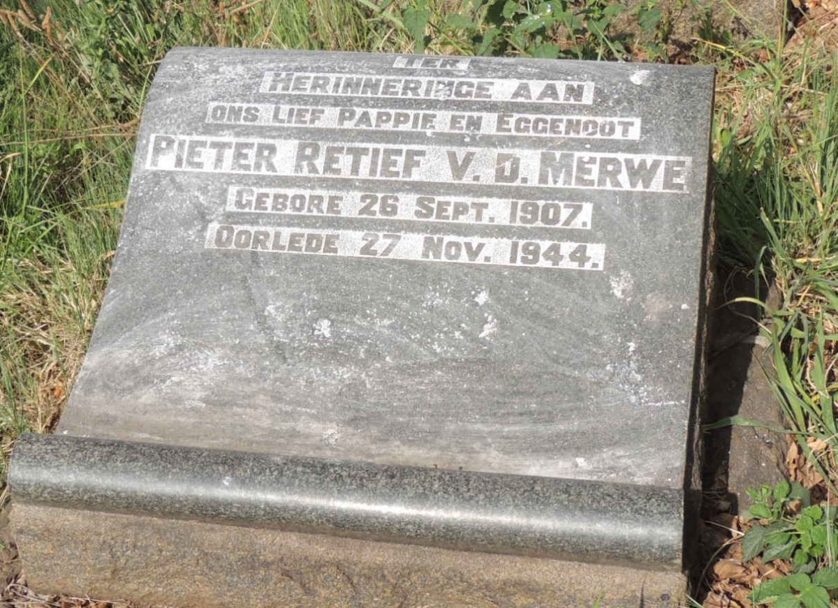 MERWE Pieter Retief , v.d. 1907-1944
