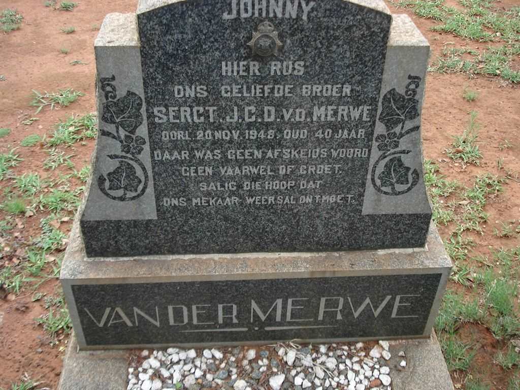 MERWE J.C.D., van der -1948