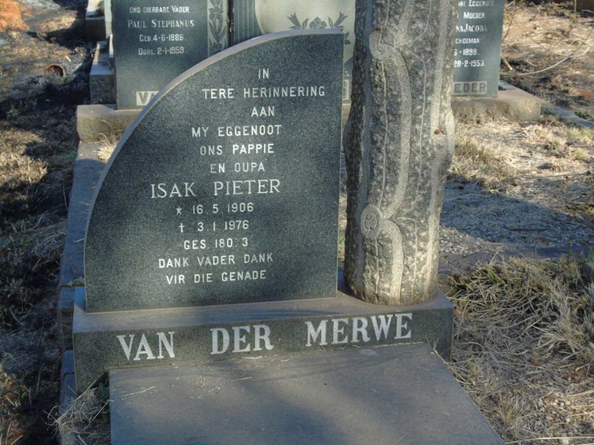MERWE Isak Pieter, van der 1906-1976