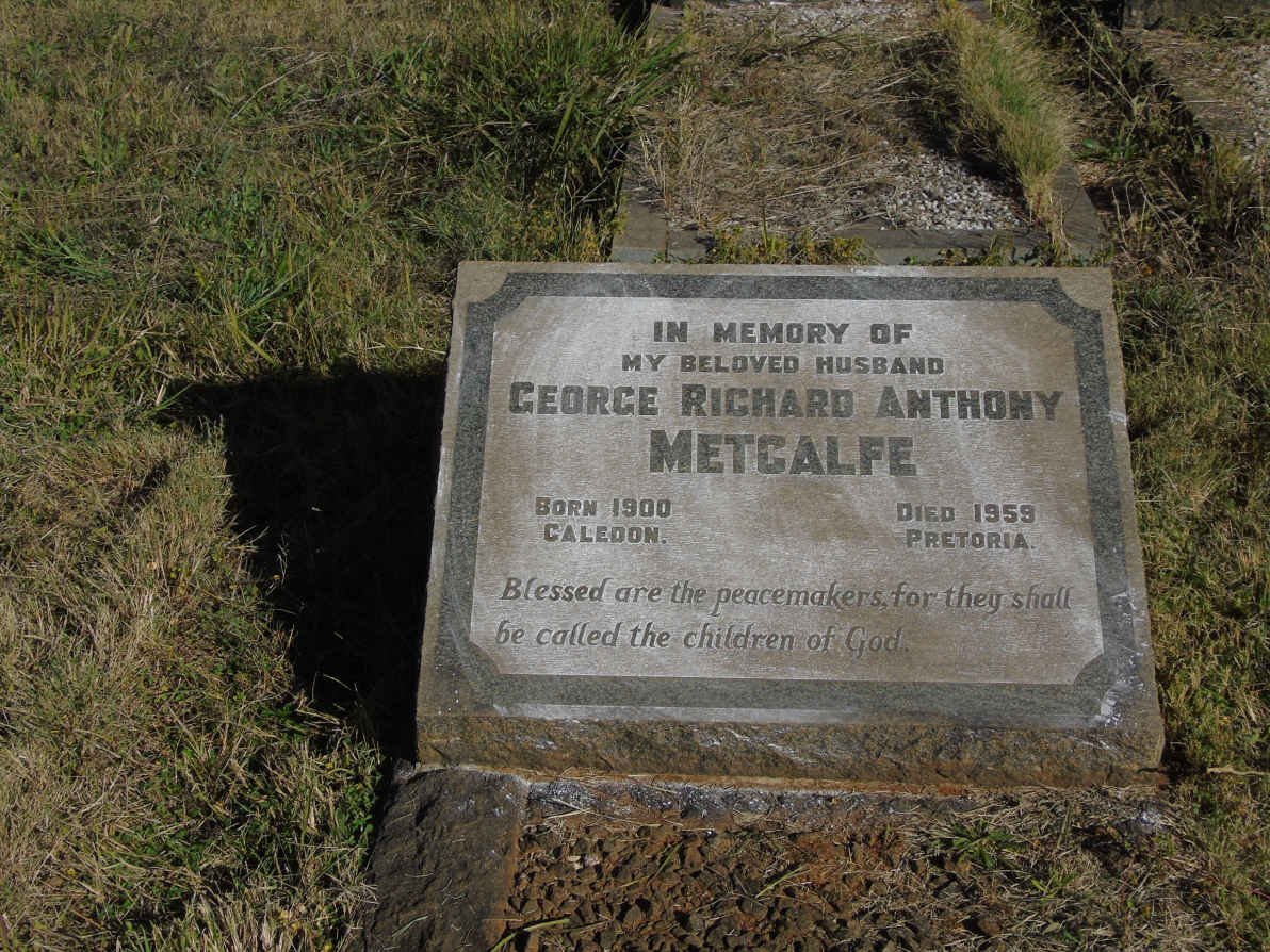 METCALFE George Richard Anthony 1900-1959
