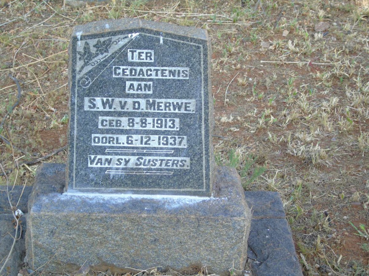 MERWE S.W., v.d. 1913-1937