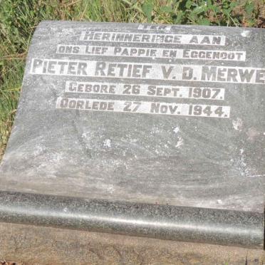 MERWE Pieter Retief , v.d. 1907-1944
