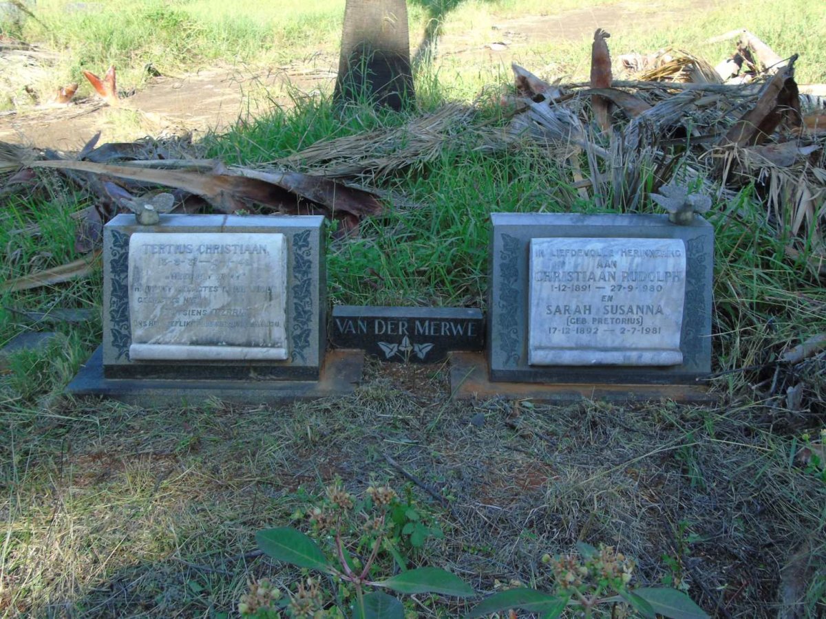 MERWE Christiaan Rudolph, van der 1891-1980 & Sarah Susanna PRETORIUS 1892-1981 :: VAN DER MERWE Tertius Christiaan 1931-1946 _1:: 