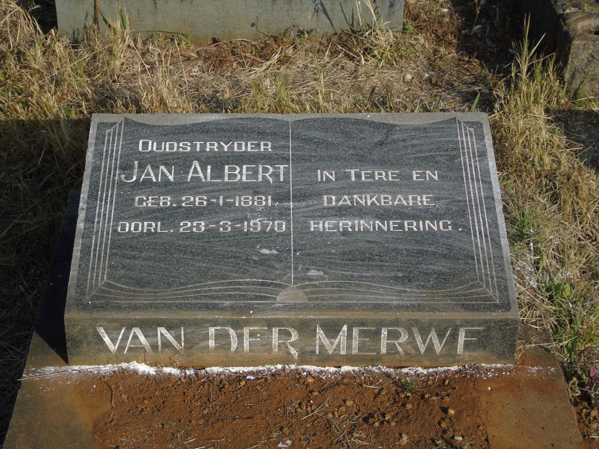 MERWE Jan Albert, van der 1881-1970
