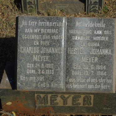 MEYER Charlus Johannes 1880-1953 & Hester Johanna 1894-1984