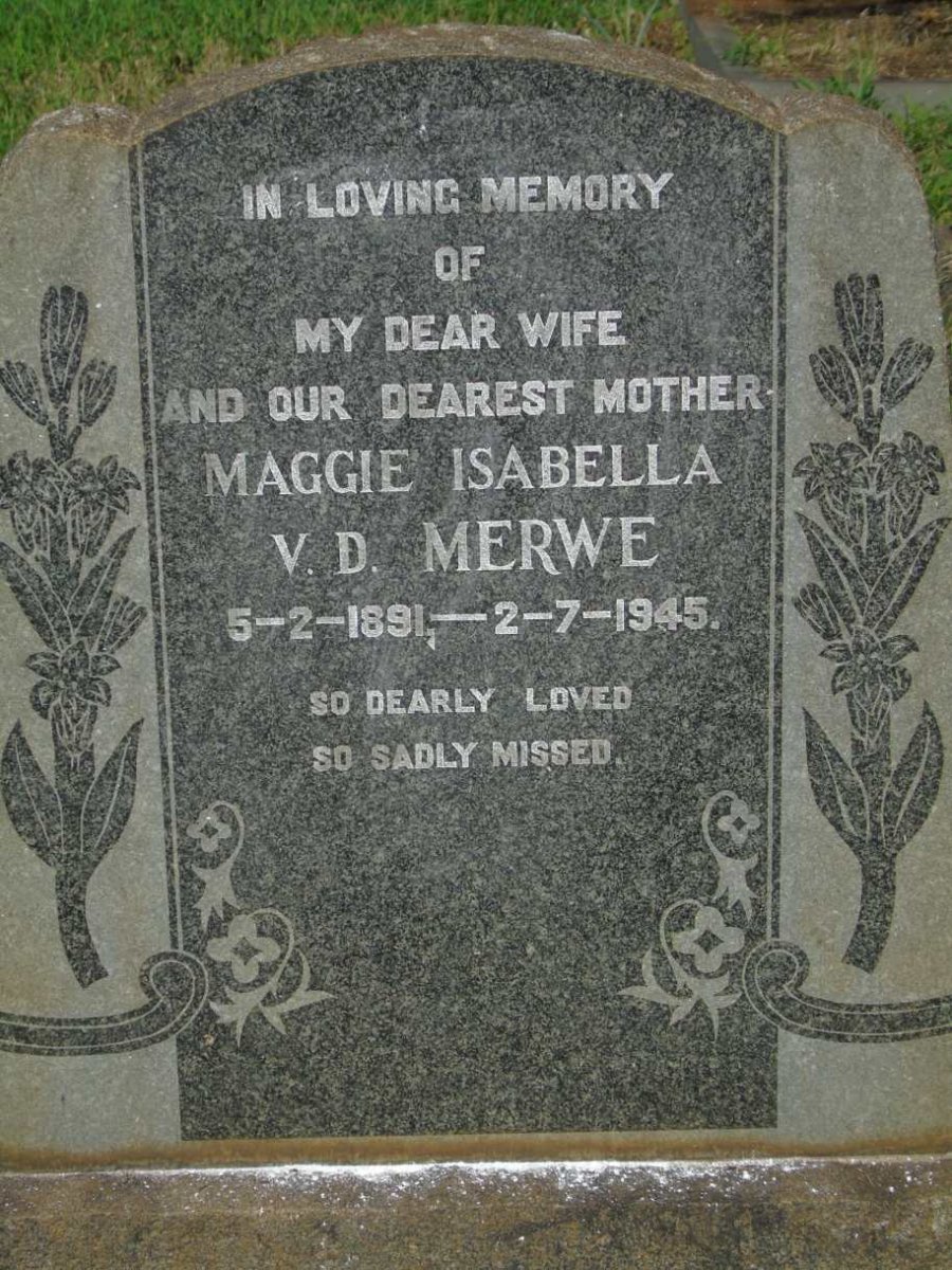 MERWE Maggie Isabella, v.d. 1891-1945