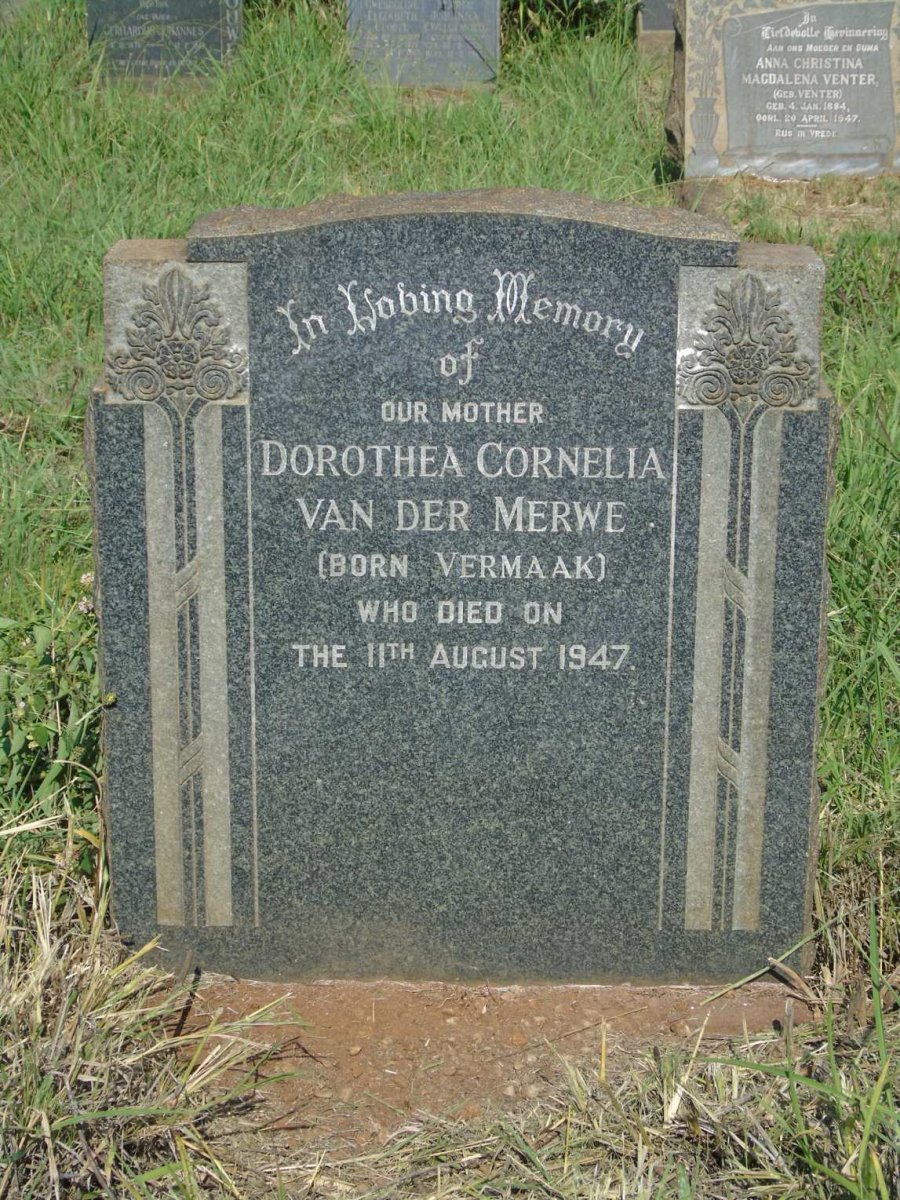 MERWE Dorothea Cornelia, van der nee VERMAAK -1947