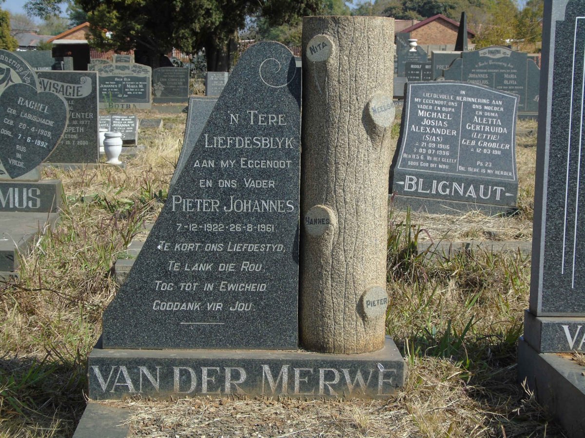 MERWE Pieter Johannes, van der 1922-1961