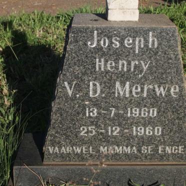 MERWE Joseph Henry, v.d. 1960-1960