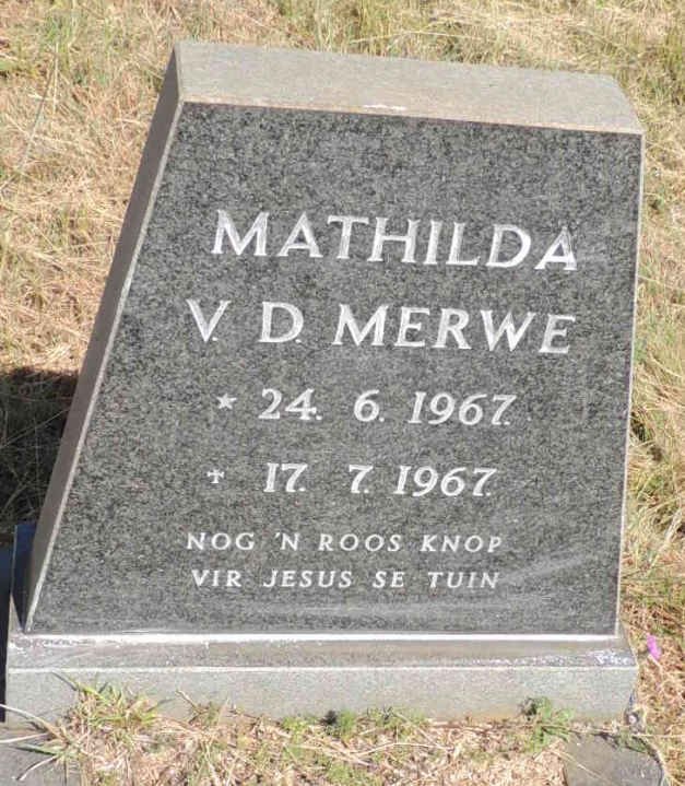 MERWE Mathilda, v.d. 1967-1967
