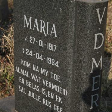 MERWE Maria, v.d. 1917-1984