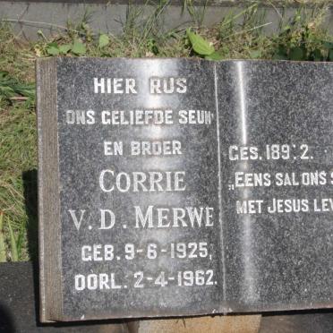 MERWE Corrie, v.d. 1925-1962