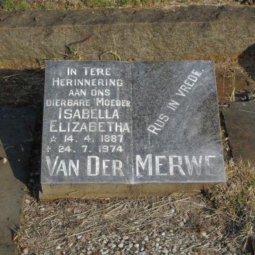 MERWE Isabella Elizabetha, van der 1887-1974