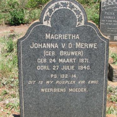 MERWE Johanna, v.d. nee BRUWER 1871-1940