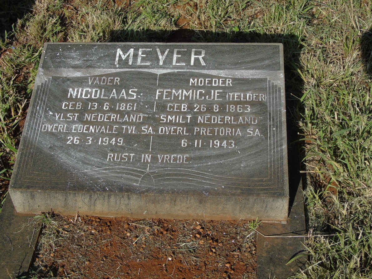 MEYER Nicolaas 1861-1949 &amp; Femmicje TELDER 1863-1943