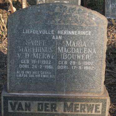MERWE Sarel Marthinus, van der 1902-1961 & Maria Magdalena BOUWER 1902-1982