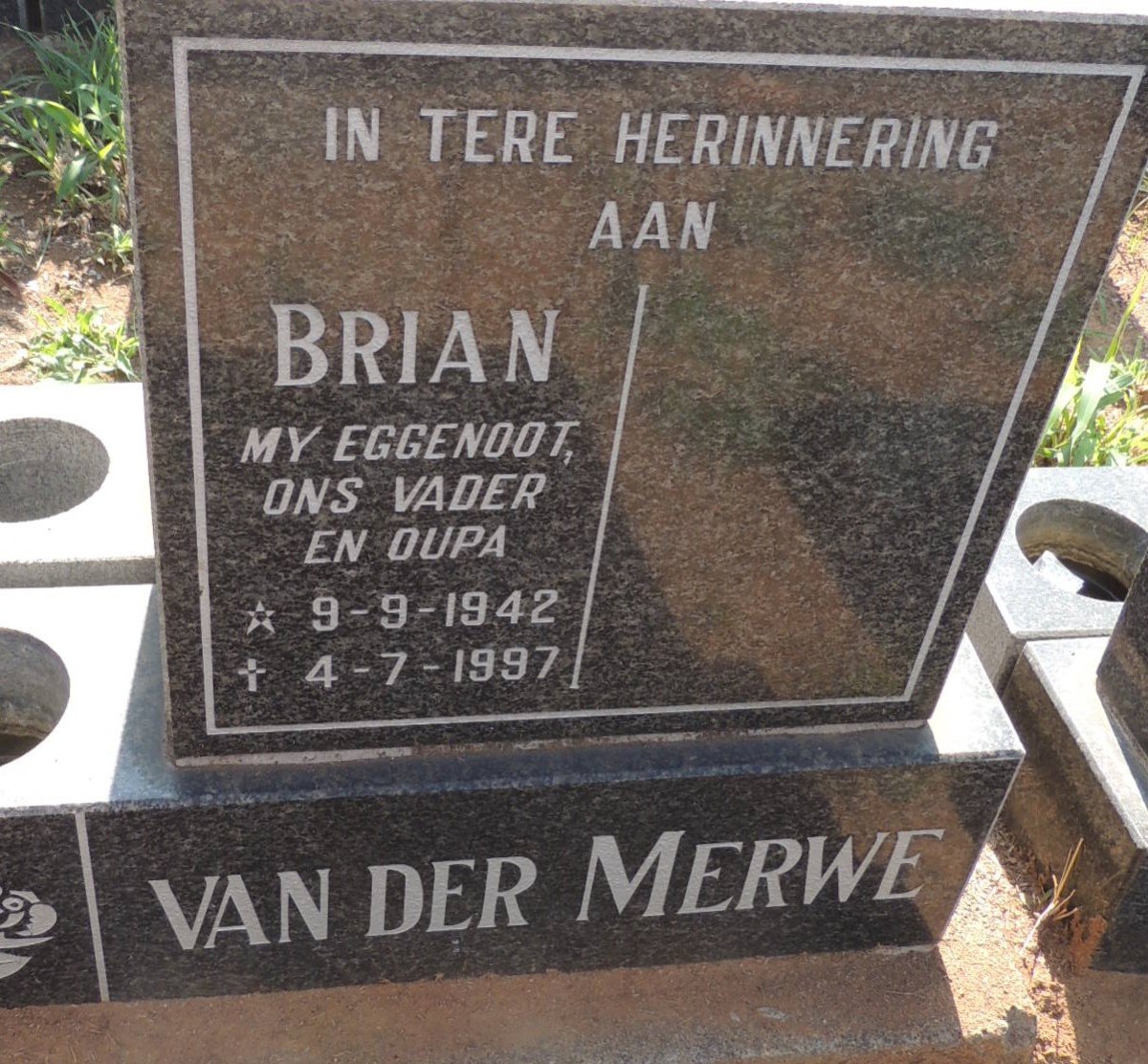 MERWE Brian, van der 1942-1997