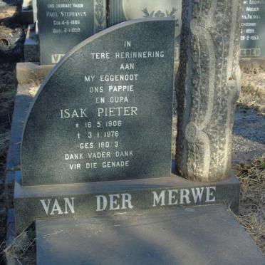 MERWE Isak Pieter, van der 1906-1976