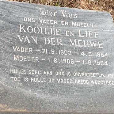 MERWE Kooitjie, van der 1903-1954 & Lief 1909-1964