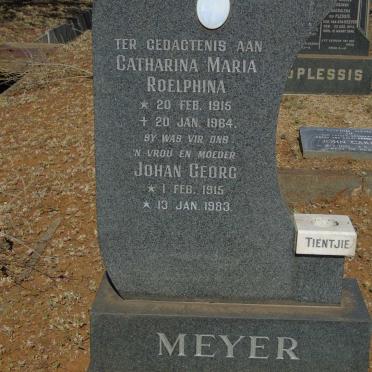 MEYER Johan Georg 1915-1983 & Catharina Maria Roelphina 1915-1964