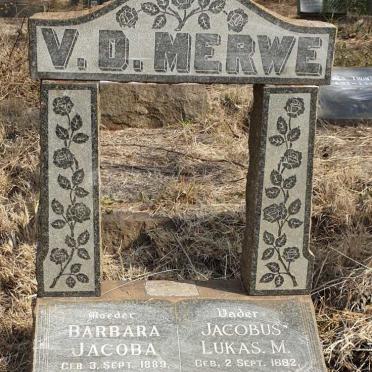 MERWE Jacobus Lukas M., V.D. 1882-1956 & Barbara Jacoba 1889-1980