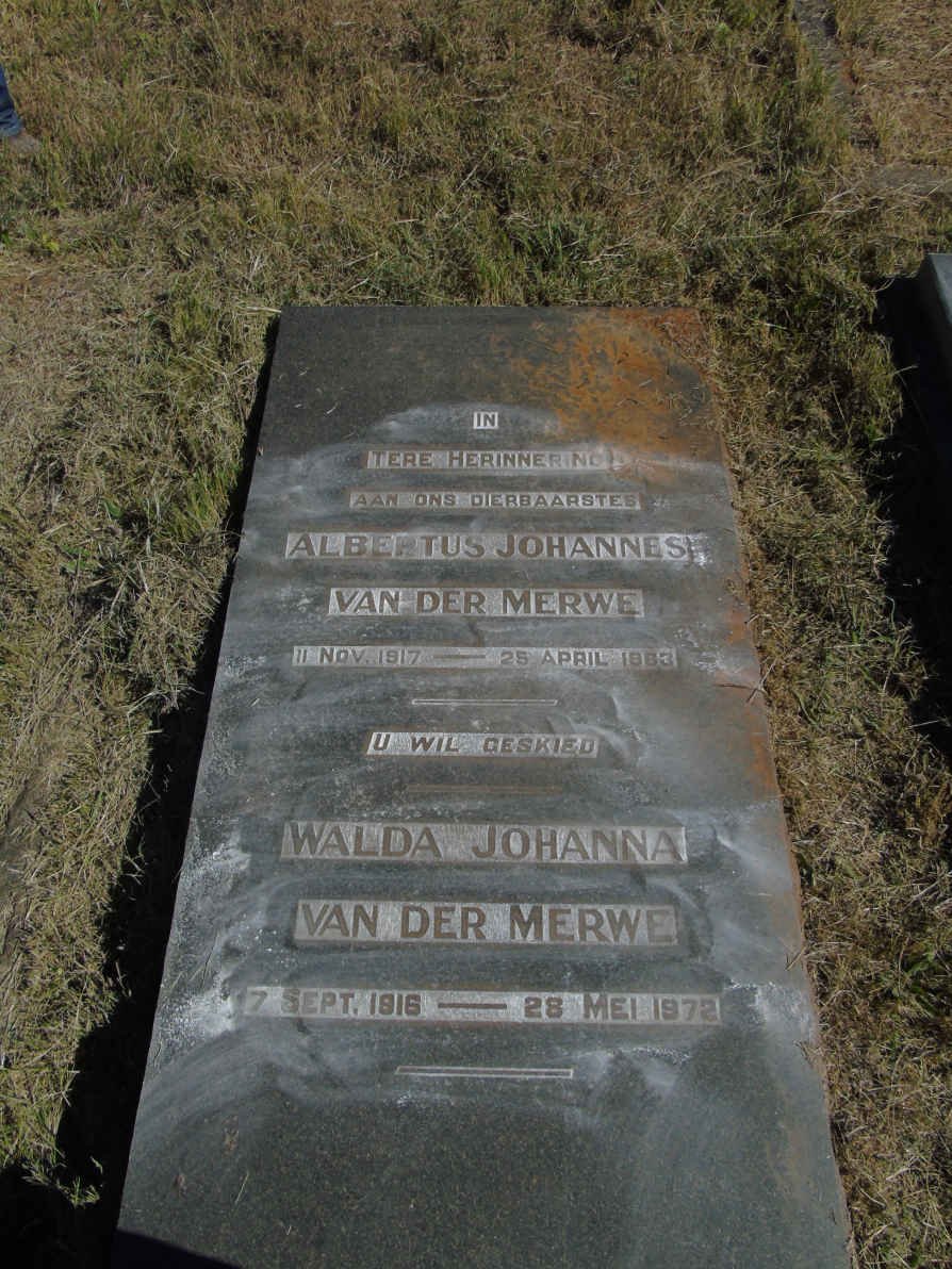 MERWE Albertus Johannes, van der 1917-1963 &amp; Walda Johanna 1916-1972