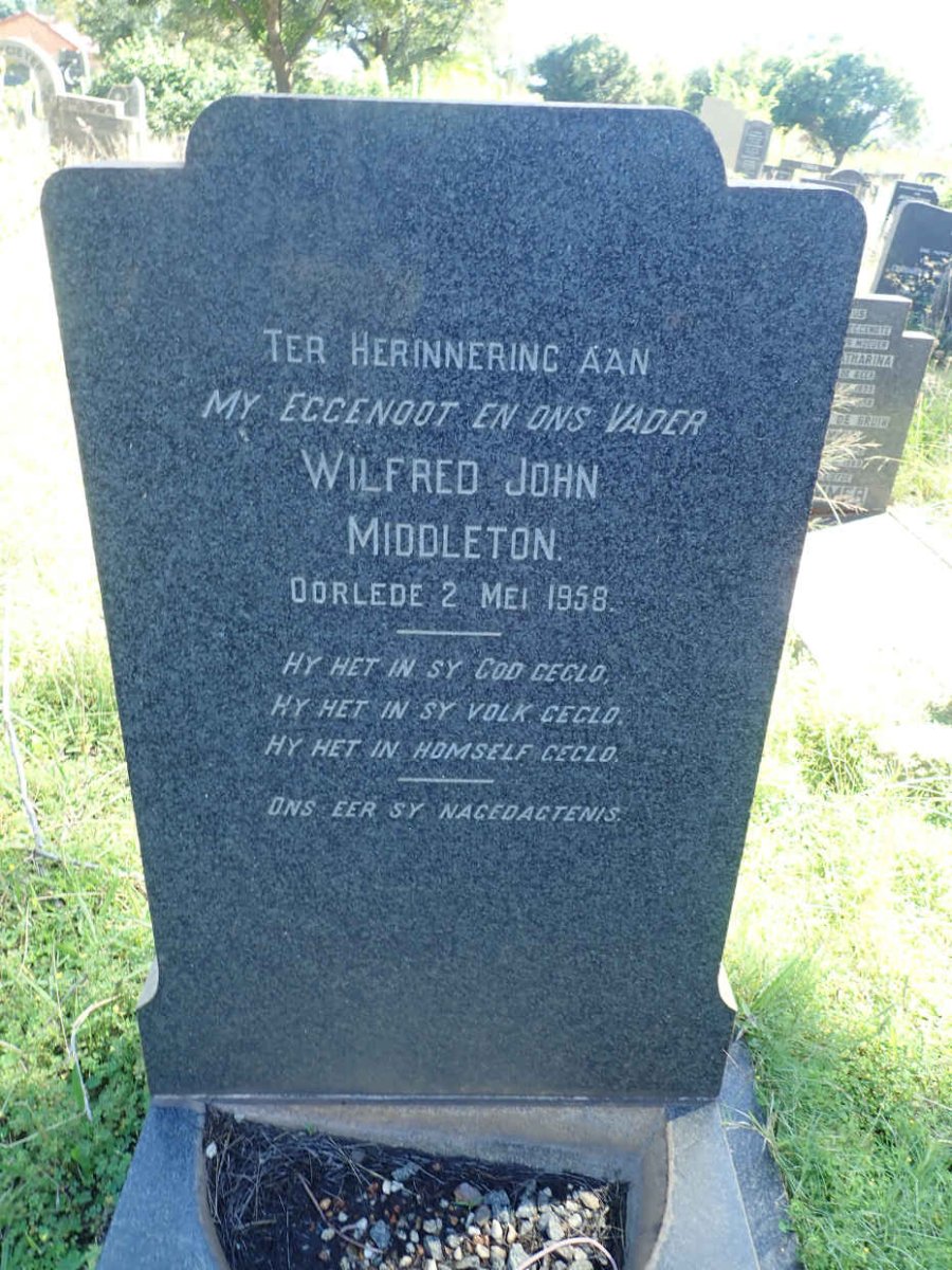 MIDDLETON Wilfred John -1958