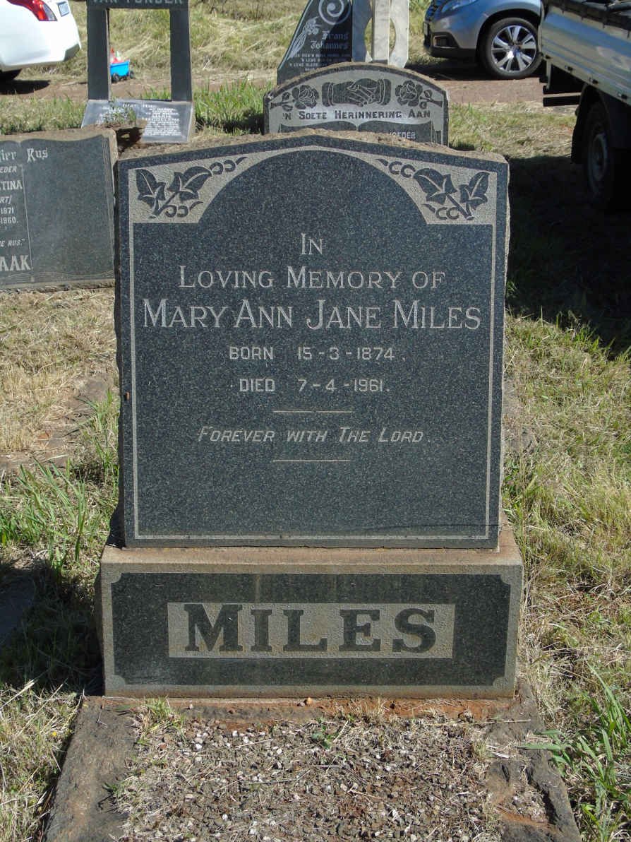 MILES Mary Ann Jane 1874-1961