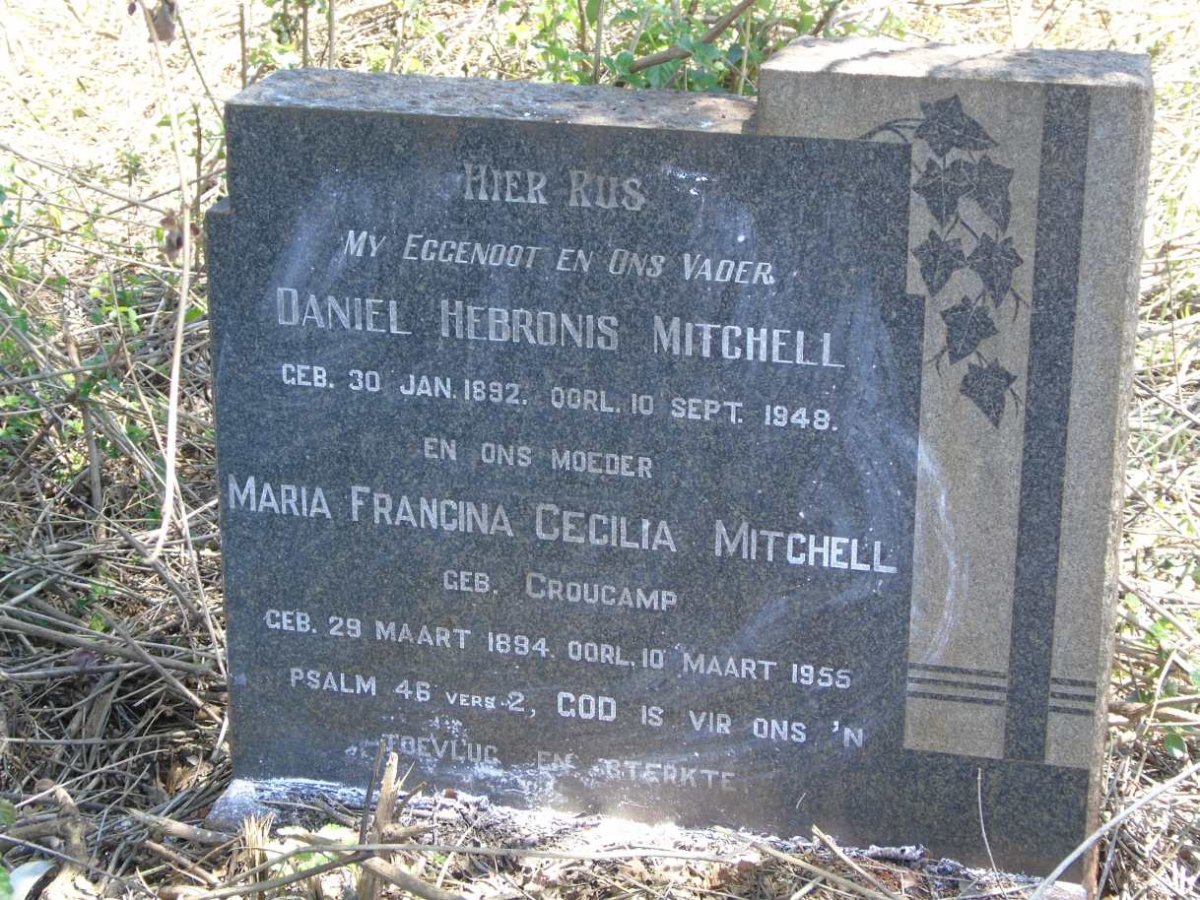MITCHELL Daniel Hebronis 1892-1948 & Maria Francina Cecilia CROUCAMP 1894-1955