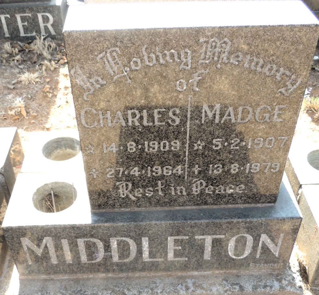 MIDDLETON Charles 1909-1964 & Madge 1907-1979