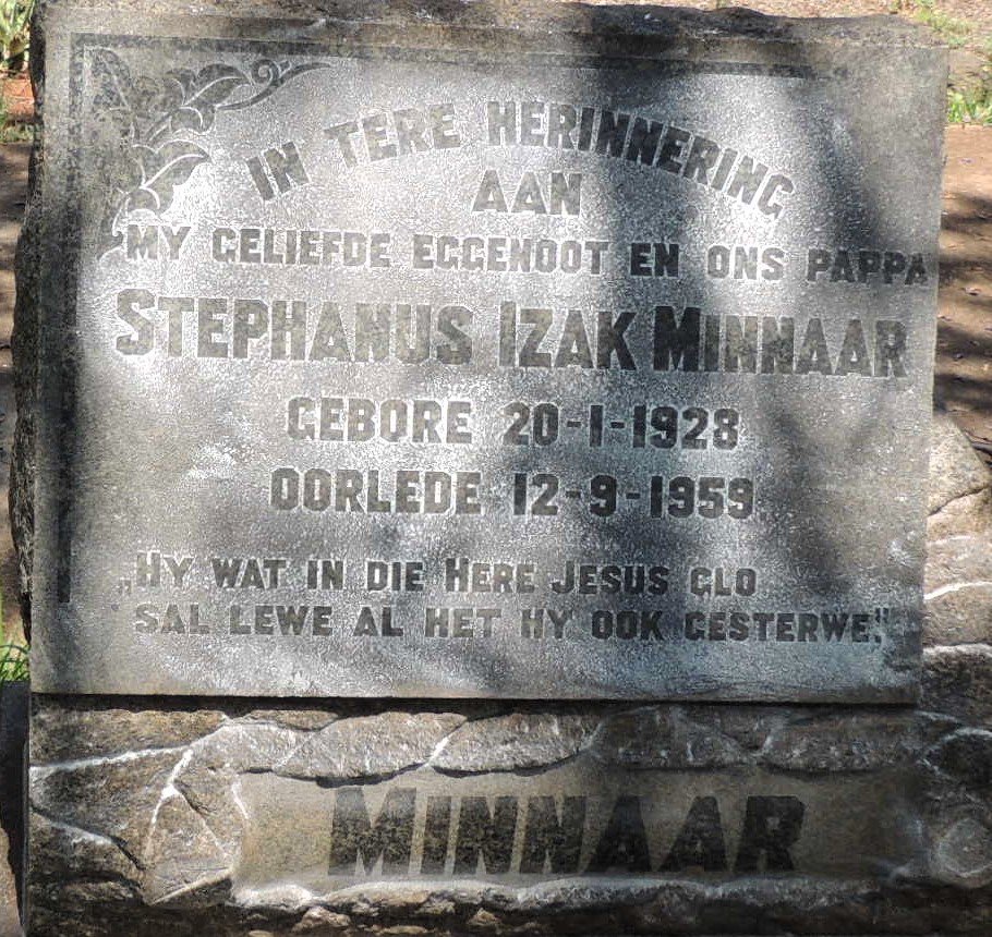 MINNAAR Stephanus Izak 1928-1959