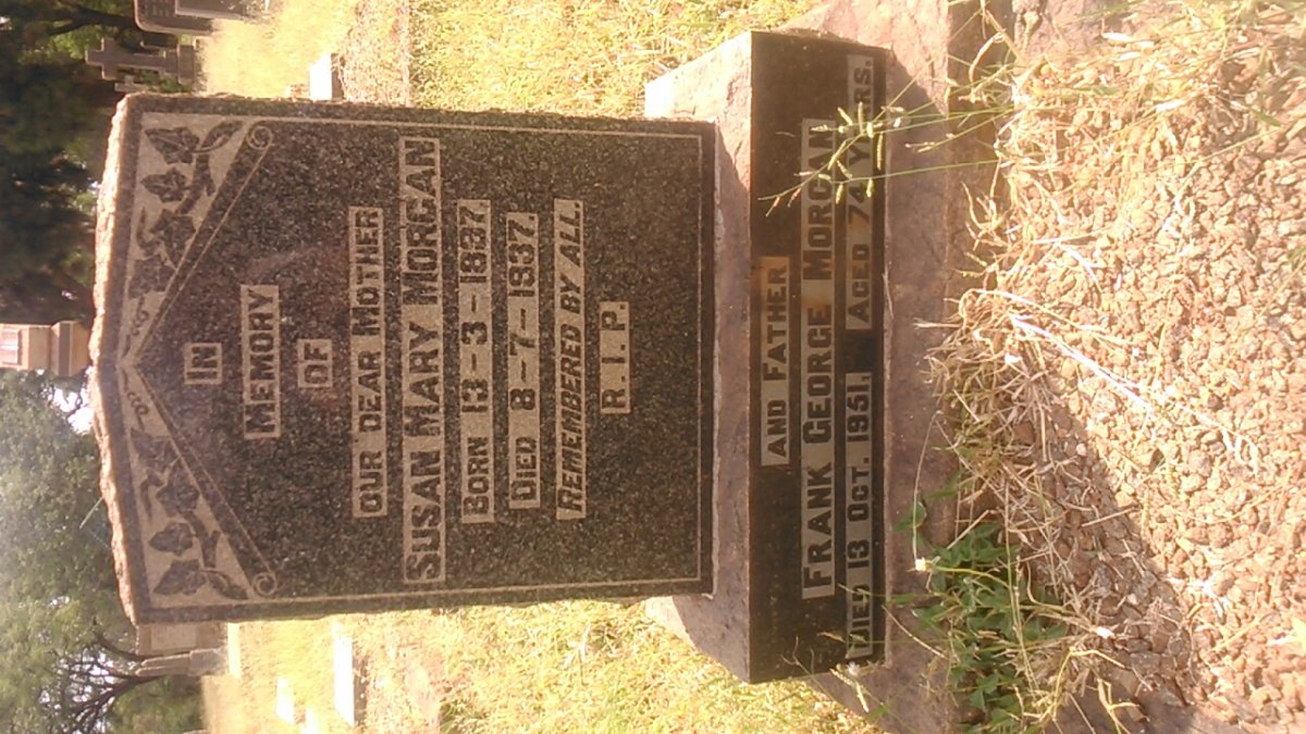 MORGAN Frank George -1951 &amp; Susan Mary 1897-1937