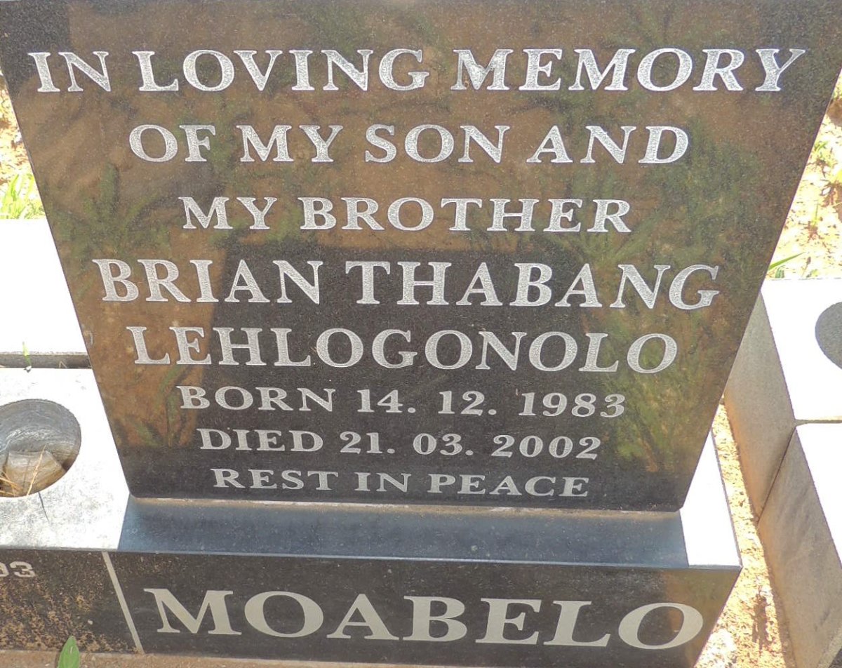 MOABELO Brian Thabang Lehlogonolo 1983-2002